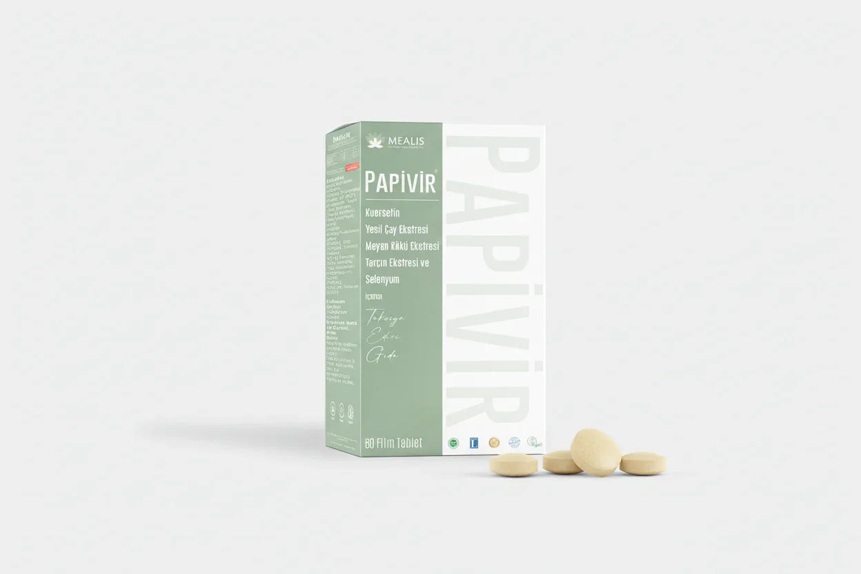 Papivir film tablet - kuersetin selenyum yeşil çay ekstresi içeren takviye