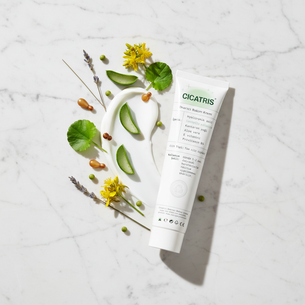 Cicatris Onarıcı Krem Hyalüronik Asit, Aloe Vera, Centella Asiatica