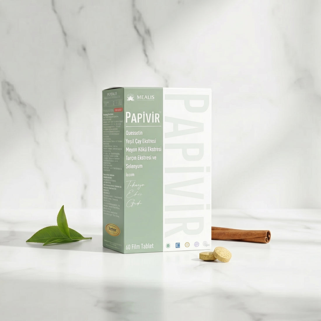 Papivir 60 tablet kutu - kuersetin ve yeşil çay içeren bağışıklık takviyesi