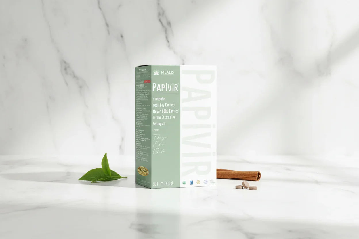 Papivir: Kuersetin ve Yeşil Çay Destekli Gelişmiş Bağışıklık Formülü (60 Tablet) -